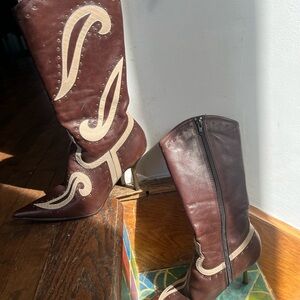 Brown and Cream Western Boots